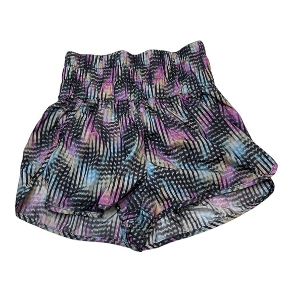 FREE PEOPLE The Way Home Printed Shell High Waisted Lines Running Shorts Size M - Picture 1 of 12